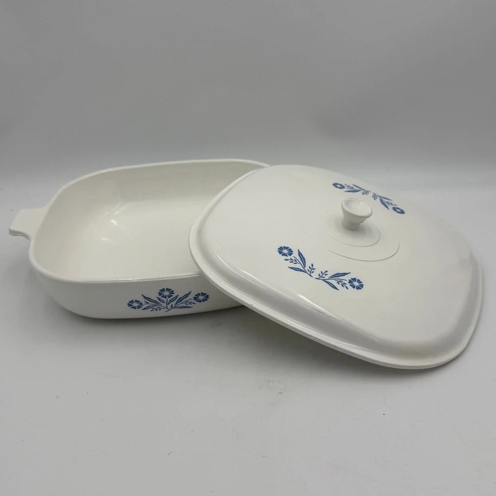 Vintage Corning Ware Cornflower Blue Pyroceram Casserole Dish with Lid A-10 USA